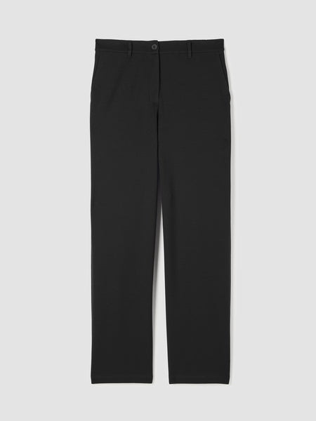 Eileen Fisher Ponte Floor Length Wide Leg Trouser-Black