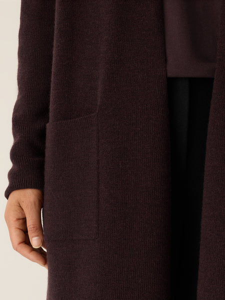 Eileen Fisher Merino Long Cardigan- Cassis