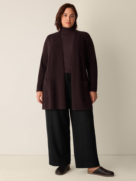 Eileen Fisher Merino Long Cardigan- Cassis