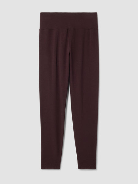 Eileen Fisher Cozy Brushed Terry Hug Hi-Waisted Legging-Cassis