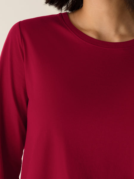 Eileen Fisher Pima Cotton Jersey Long Sleeve -Ruby