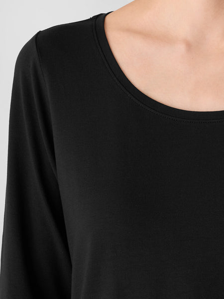 Eileen Fisher Jersey Scoop Neck Top- Black