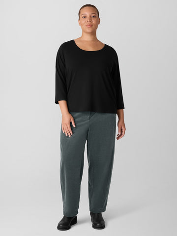Eileen Fisher Jersey Scoop Neck Top- Black