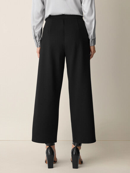 Eileen Fisher Washable Ponte Wide Leg-Black