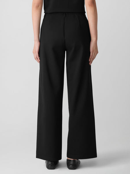 Eileen Fisher Flex Ponte Wide Ankle Trouser- Black