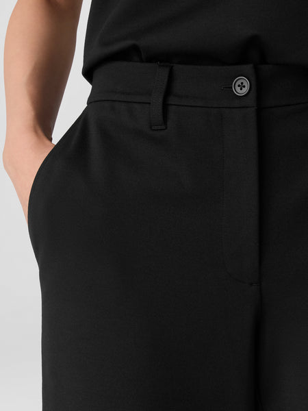 Eileen Fisher Flex Ponte Wide Ankle Trouser- Black