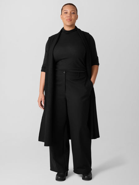 Eileen Fisher Flex Ponte Wide Ankle Trouser- Black