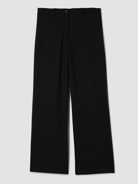 Eileen Fisher Flex Ponte Wide Ankle Trouser- Black