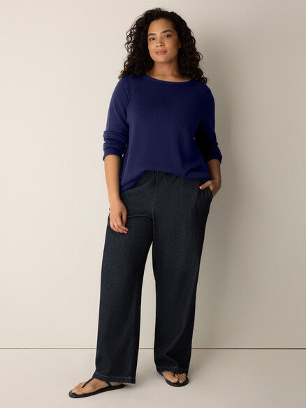 Eileen Fisher Peruvian Cotton Blend Bateau Neck Top-Infinity
