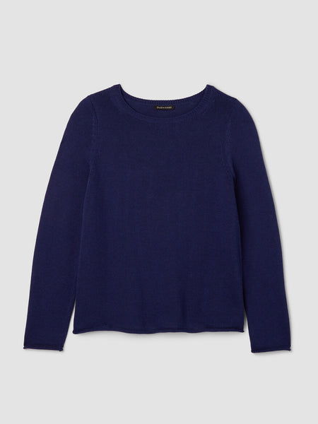 Eileen Fisher Peruvian Cotton Blend Bateau Neck Top-Infinity