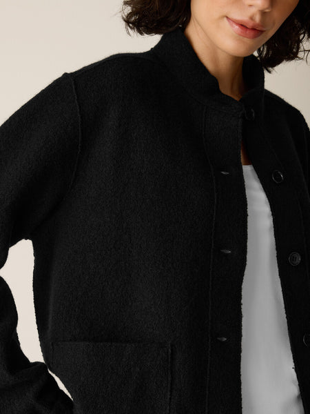 Eileen Fisher Lightweight Boiled Wool Flight Jacket