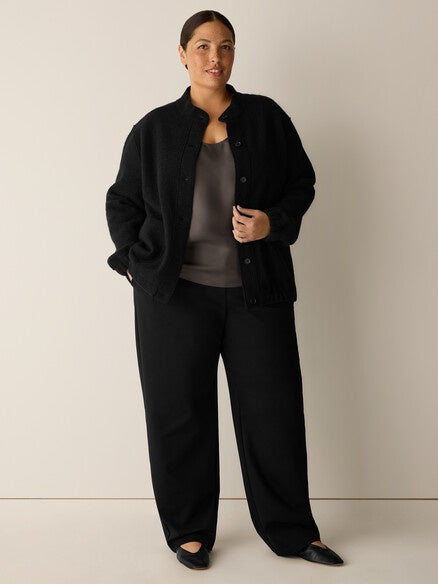 Eileen Fisher Lightweight Boiled Wool Flight Jacket