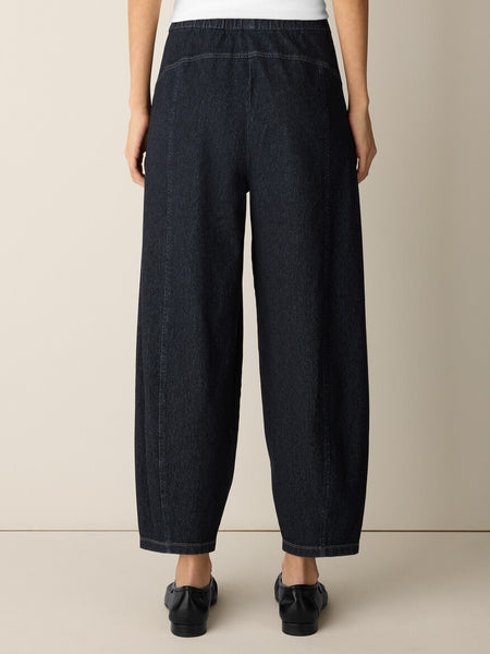 Eileen Fisher Indigo Knit Pull On Denim Lantern Pant