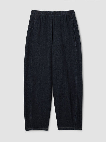 Eileen Fisher Indigo Knit Pull On Denim Lantern Pant
