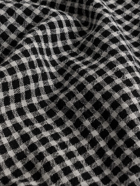 Eileen Fisher Wool Cotton Check Classic Collar Long Shirt