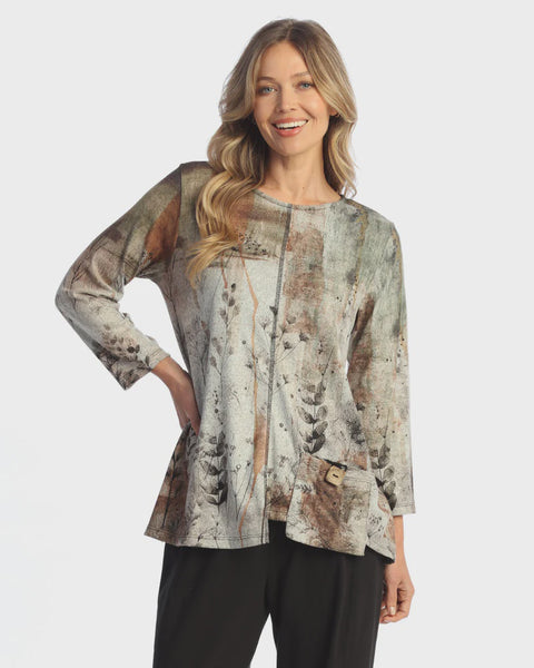 Jess and Jane Brushed Knit Tunic Top -Daydream