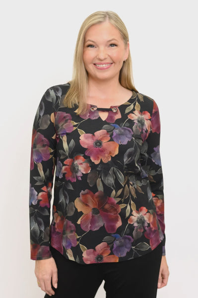 Blue Sky Gemi Top-Pink Petals