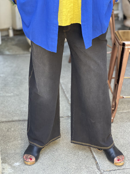 Kleen Citron Bleu Wide Leg Denim Knit Jean-Dimgray