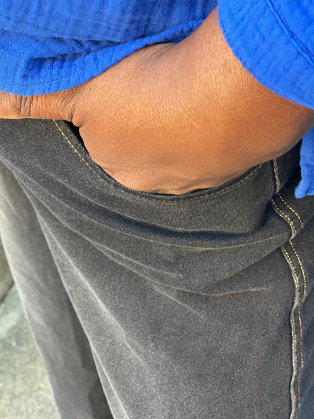 Kleen Citron Bleu Wide Leg Denim Knit Jean-Dimgray