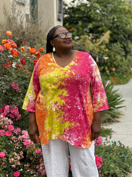 Flutter Summer Top-Bright Tie Dye