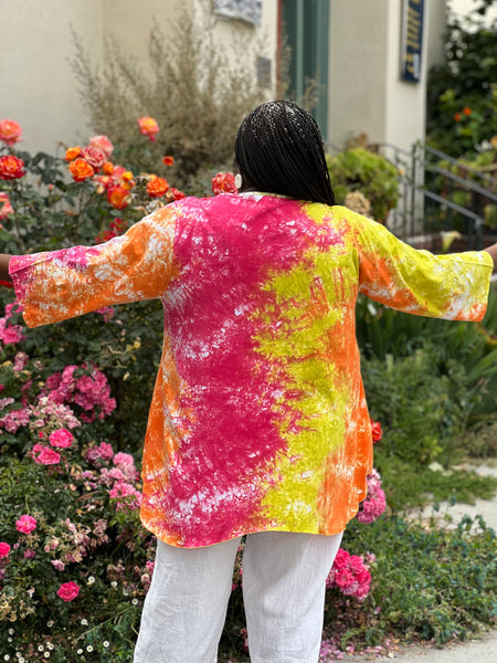 Flutter Summer Top-Bright Tie Dye