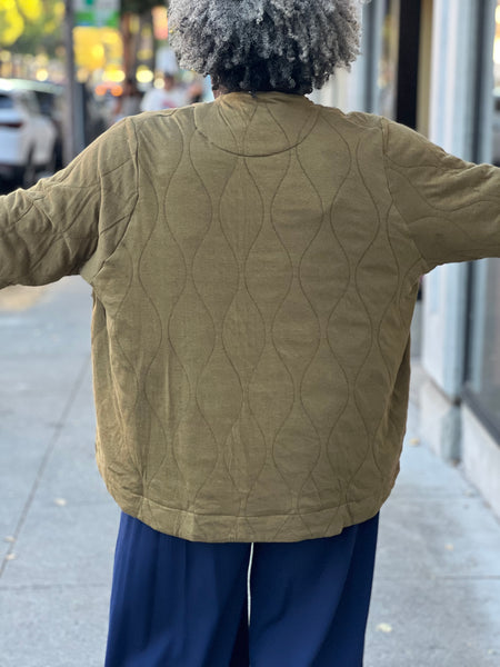 Alembika Urban Parcel Quilted Jacket-Khaki