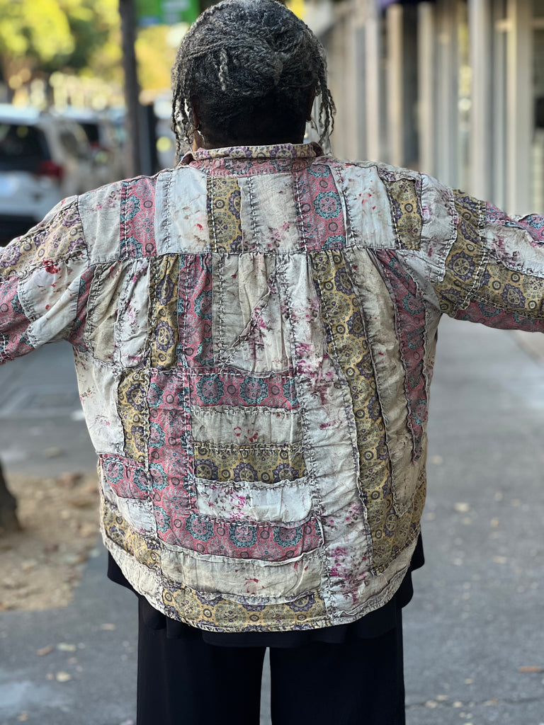 Paper Lace Patchwork Open Front Shacket-Pink-OS – In Full Swing