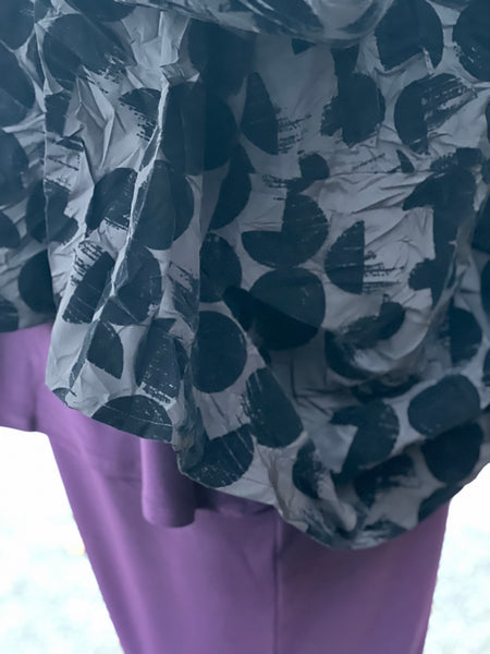 Alembika Flocked Oversized Shirt- Crescent