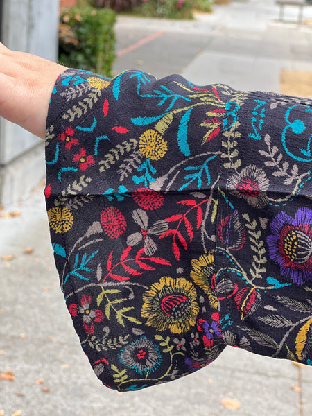 Habitat Off the Vine  Flounce Sleeve Shirt-Black