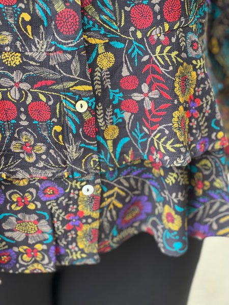 Habitat Off the Vine  Flounce Sleeve Shirt-Black