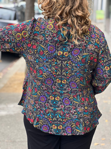 Habitat Off the Vine  Flounce Sleeve Shirt-Black