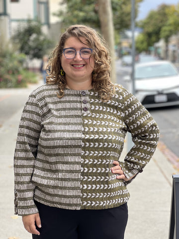 Habitat Mixed Batiks Print Pullover- Avocado