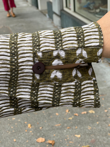 Habitat Mixed Batiks Print Pullover- Avocado