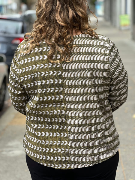 Habitat Mixed Batiks Print Pullover- Avocado