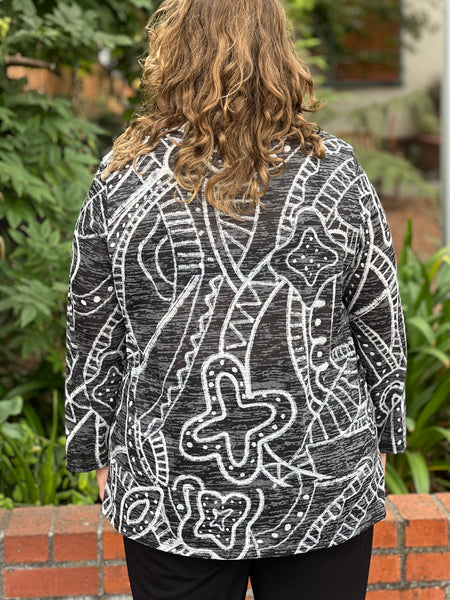 Jess and Jane Burnout Overlap Hem-Art Deco