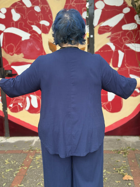 Blue Sky Linen Bamboo Liza Top-Indigo