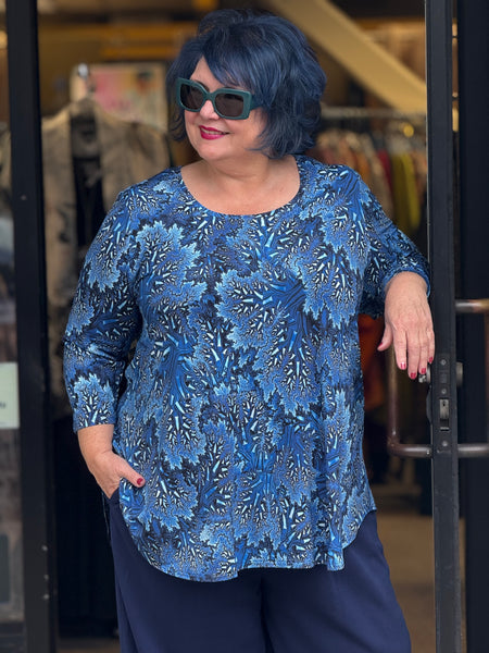 Blue Sky Jazz Tunic- Cobalt Fossil