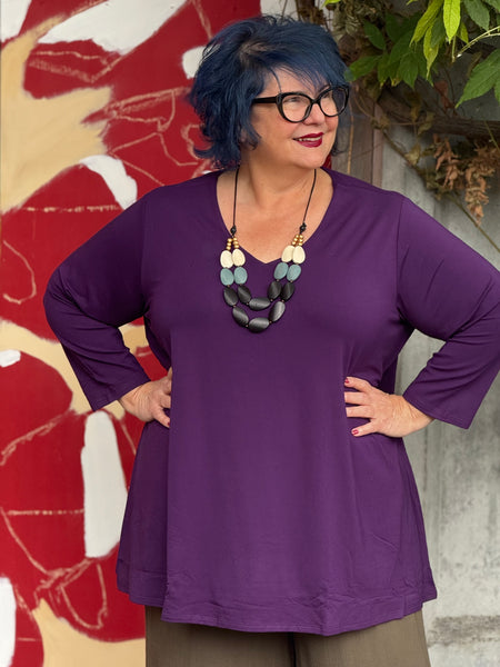 Blue Sky Mia V-Neck- Purple