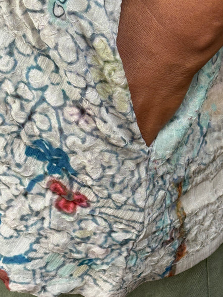 3 Potato Textured V Neck Button Down  Jacket-PVJK