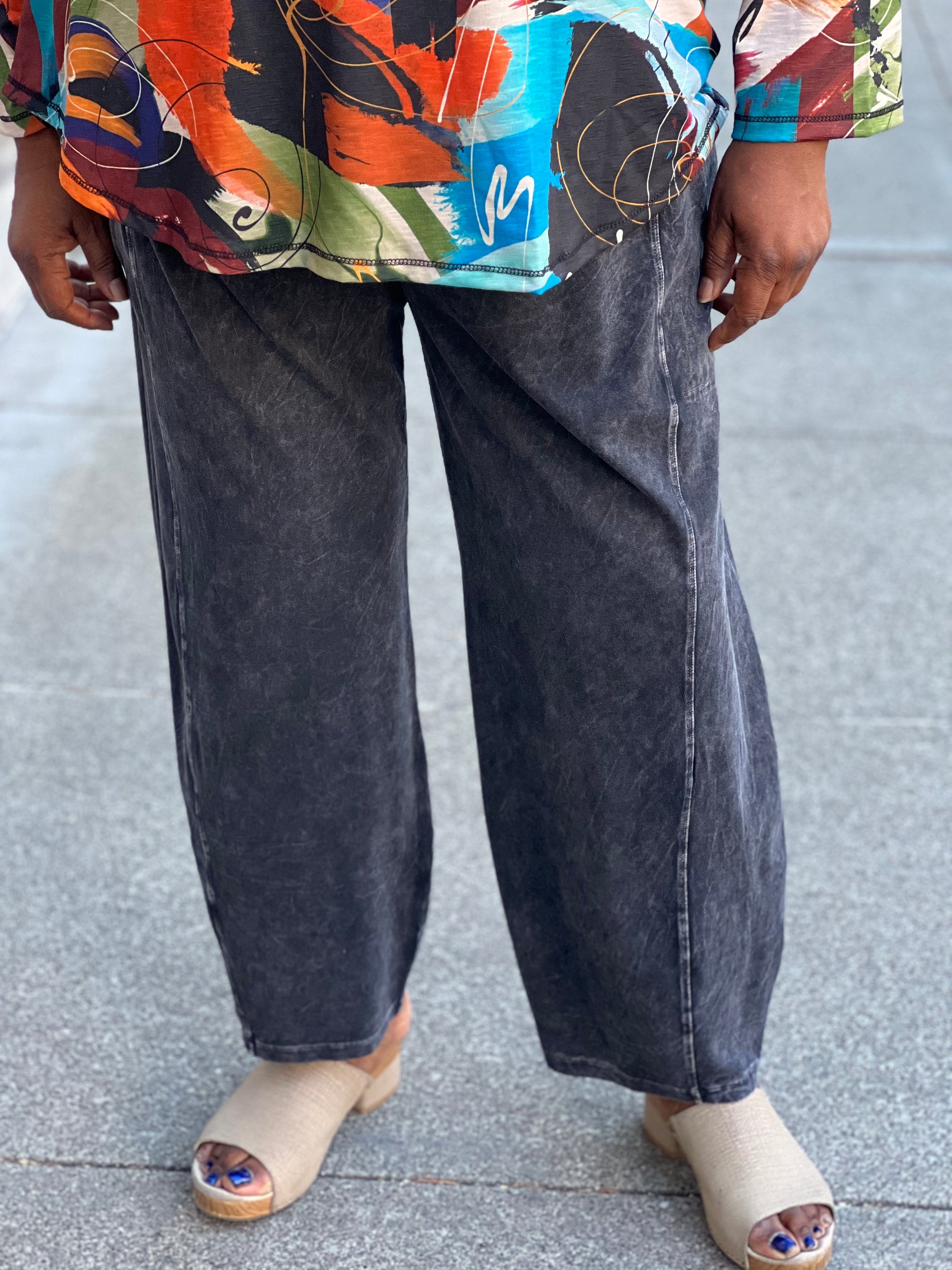 Jess and Jane Lantern Pant- Washed Black – In Full Swing