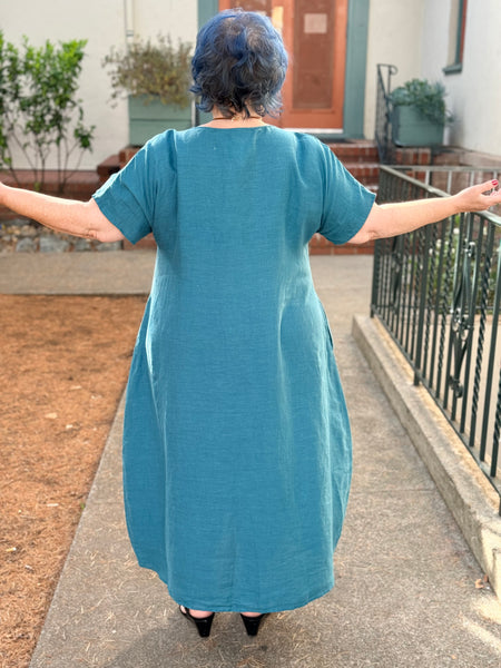 Yuvita Tuck Front Dress-Spruce