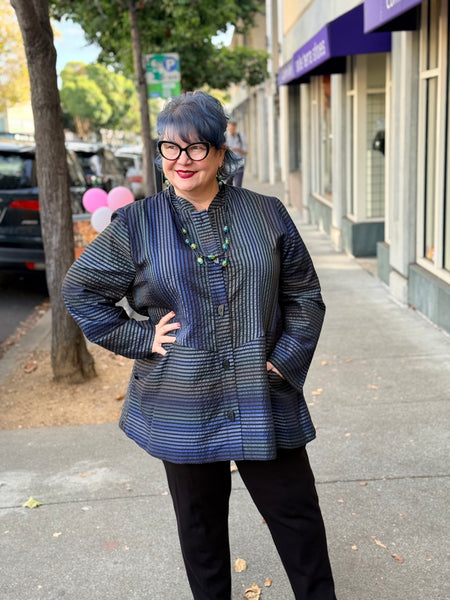 Niche Highline Jacket- Blue Shimmer Stripe
