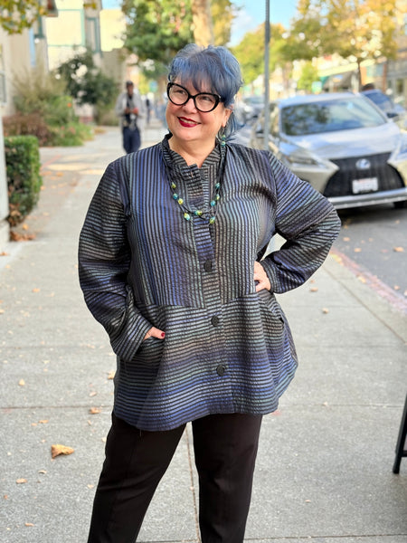 Niche Highline Jacket- Blue Shimmer Stripe