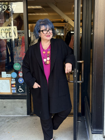 Olivia by Habitat Boiled Wool Soho Coat- Black