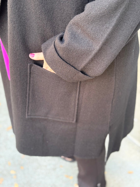 Olivia by Habitat Boiled Wool Soho Coat- Black