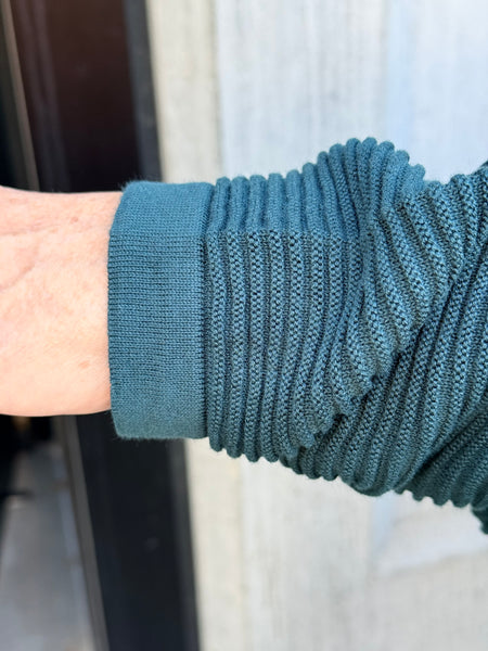 Orientique Organic  Cotton Rib Knit Sweater-Pine