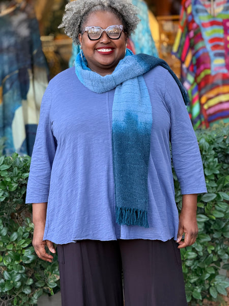 Kleen Seamed 3/4 Sleeve Swing Tee- Dark Blue