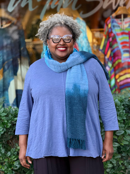 Kleen Seamed 3/4 Sleeve Swing Tee- Dark Blue