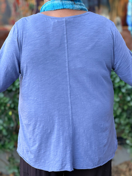 Kleen Seamed 3/4 Sleeve Swing Tee- Dark Blue