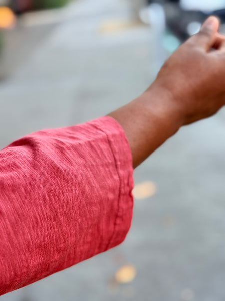 Kleen Seamed 3/4 Sleeve Swing Tee-Berry